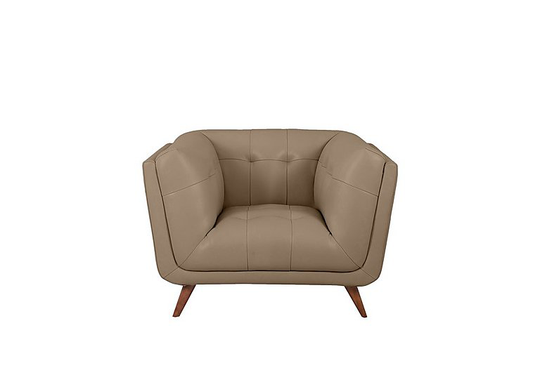 Rene Leather Armchair - Beige