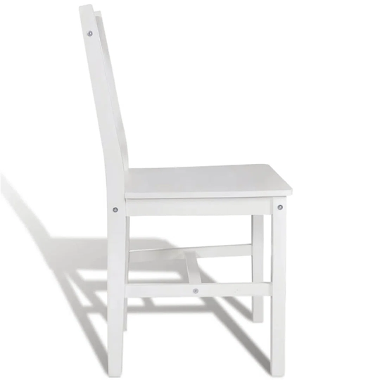 Dining Chairs 4 Pcs White Pinewood