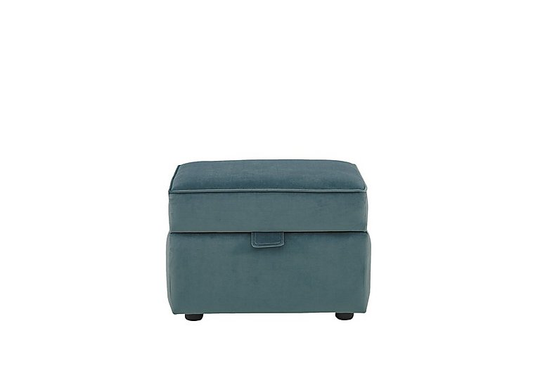 Celestia Fabric Storage Footstool - Blue