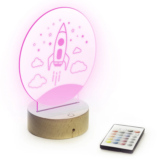 LED Colour Changing Nursery Light: Rocket Design
