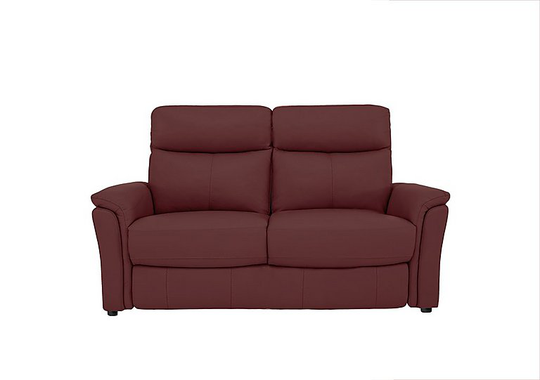Compact Collection Piccolo 2 Seater Leather Static Sofa - Red- World of Leather