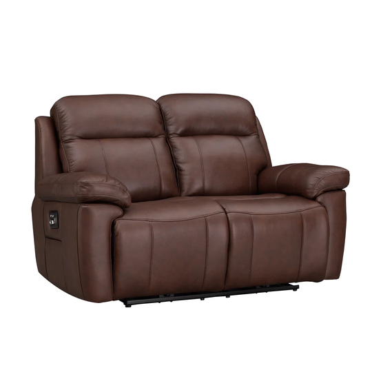 Jaeceion 2 Seater Power Reclining Sofa, with Comfort Plus Headrest, Coco Leather