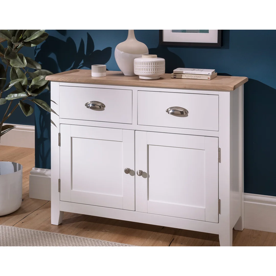 Varya 95 Cm Wide 2 Drawer Oak Solid Wood Sideboard