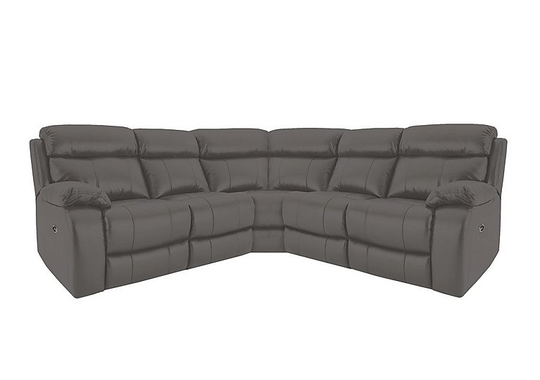 Moreno SD Leather Power Recliner Corner Sofa - Grey