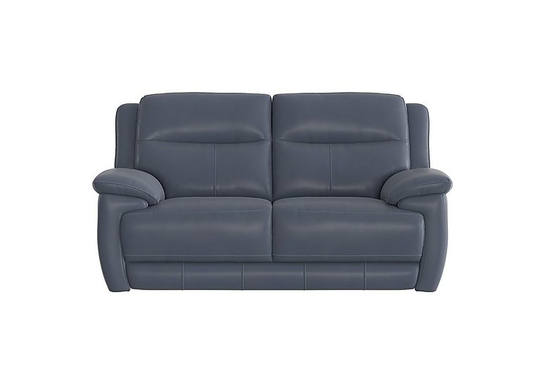 Touch 2 Seater Leather Sofa - Blue- World of Leather