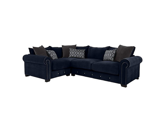 Alexander and James - Sumptuous Medium Fabric Corner Sofa - Blue