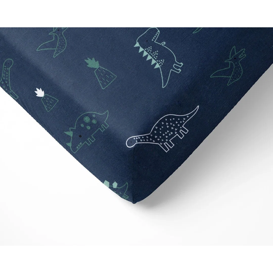 NightComfort 100% Jersey Cotton Knitted Dinosaurs Cot Bed Fitted Sheet Mattress Cover