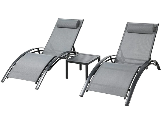 Adryann Reclining Sun Lounger with Table