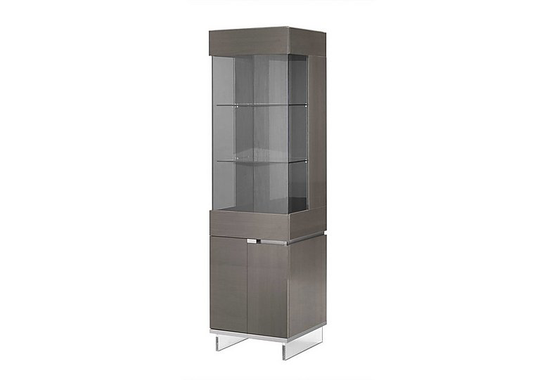 ALF - Corrado 1 Door Left-Hand Curio Cabinet - Brown