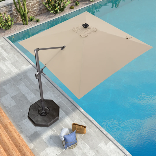 Yatra 3m Square Cantilever Parasol with Lights