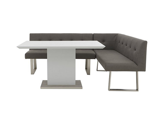 Park Avenue Dining Table and Right-Hand Facing Corner Bench Dining Set - Grey