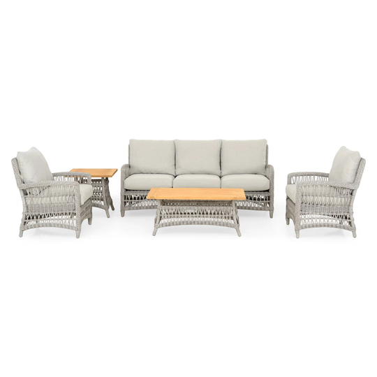 Set 2 Armchairs, Sofa And 2 Coffee Tables Mackinac Grey/nature