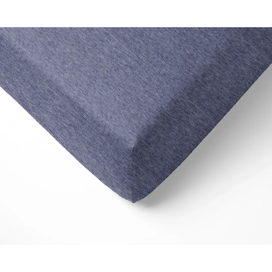 NightComfort 100% Jersey Cotton Knitted Blue Stripes Cot Bed Fitted Sheet Mattress Cover