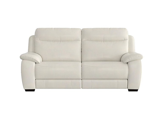 Starlight Express 3 Seater Leather Manual Recliner Sofa - White- World of Leather