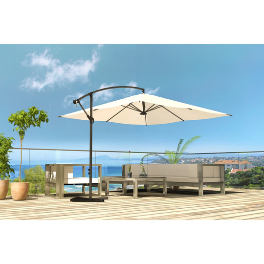 Aribold With Chocolate LED: 3X3m Offset LED Parasol