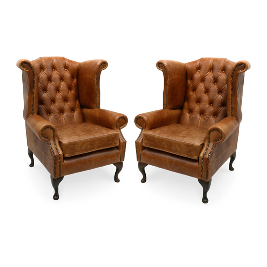 Maritschnik Leather Wingback Chair