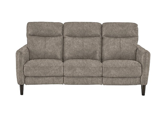 Compact Collection Petit 3 Seater Fabric Power Recliner Sofa - Mink