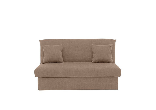Versatile Small 2 Seater Fabric Sofa Bed No Arms - Cream