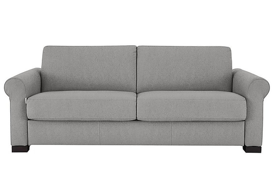 Nicoletti - Alcova 3 Seater Fabric Sofa with Scroll Arms - Grey