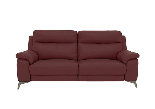 Missouri 3 Seater Leather Power Recliner Sofa - Red- World of Leather
