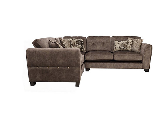 Ariana Small Fabric Classic Back Corner Sofa - Brown