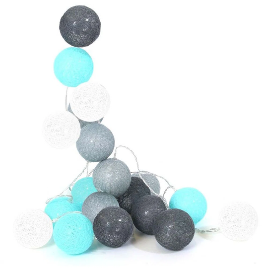 Fairy Lights Colored Balls 20 Leds 3.45 M White. Gray. Blue