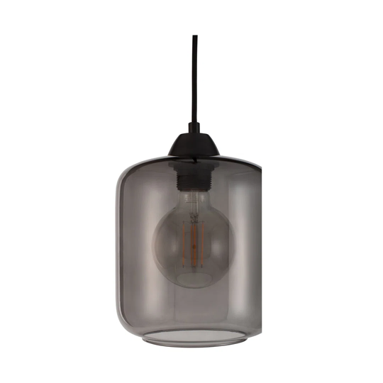Adalira 1 - Light Single Jar Pendant with Metal Accents
