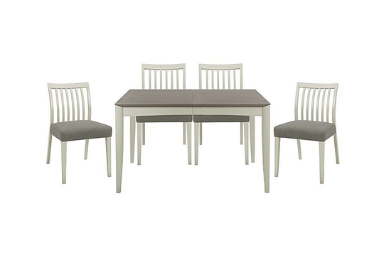 Skye Medium Table and 4 Low Chairs - Grey