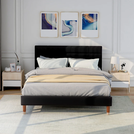 Cardae European Double (140 X 200Cm) Upholstered Bed Frame Bed