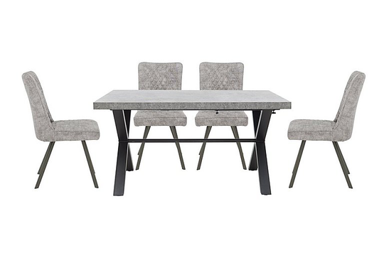 Moon Large Dining Table with 4 Earth Dining Chairs