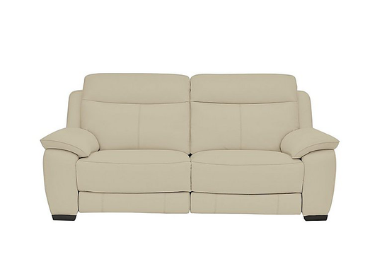 Starlight Express 3 Seater Leather Recliner Sofa with Power Headrests - Beige- World of Leather