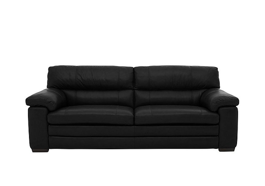 Cozee 3 Seater Pure Premium Leather Sofa - Black- World of Leather