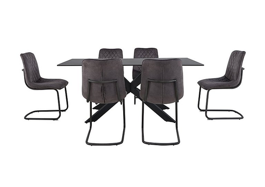Creed Large Table and 6 Chairs Dining Set