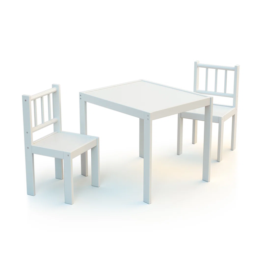 Set Comprised Of 1 Table + 2 Chairs White
