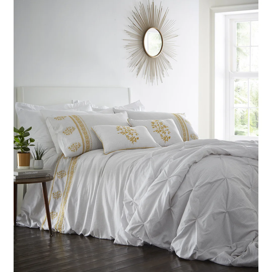 Lejeune Embroidered Floral Easycare Duvet Cover Set