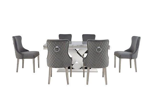 Dolce Small Dining Table and 6 Side Chairs
