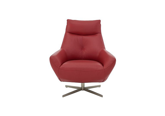 Galaxy Swivel Chair - Red- World of Leather
