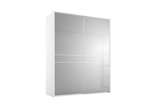 Rauch - Lando Sliding Mirror Wardrobe with LED Lights - 160-cm - White