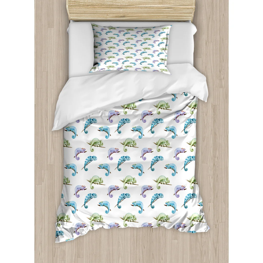 Schuster Blue/Green/Purple 100% Brushed Microfibre Duvet Cover Set