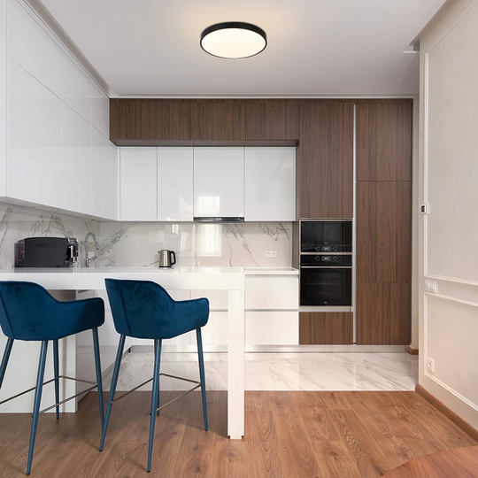 Metro Lane LED Ceiling Light Warm White Ceiling Light - 12W Bathroom Light, IP44 Waterproof, 21cm Round, Modern Kitchen Lamp