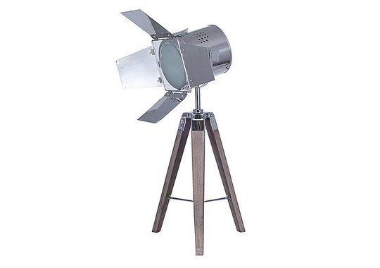 Wooden Tripod Film Table Lamp - Brown