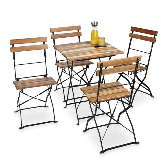 Tata Garden Metal and Wood Folding Chair