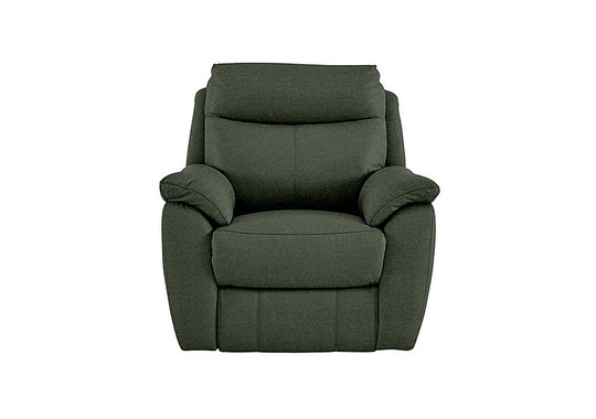 Snug Fabric Power Recliner Armchair - Green
