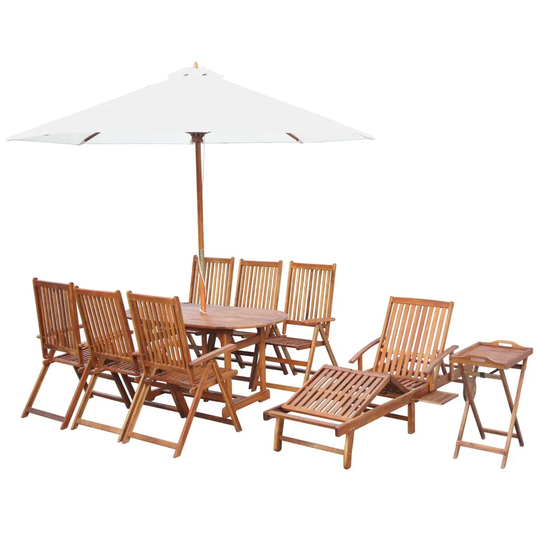 Otley 7 Seater Dining Set with Parasol