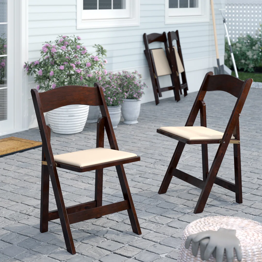 Chafin Folding Patio Dining Chair with Cushion