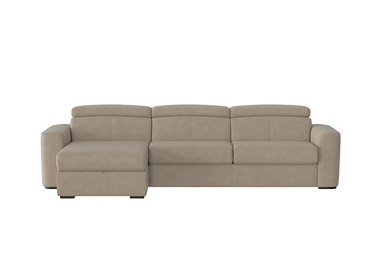 Infinity Fabric Corner Chaise Sofa Bed with Storage - Beige