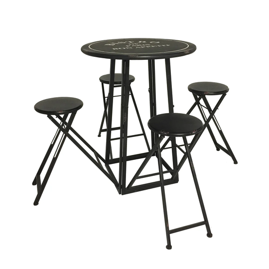FOLDABLE TABLE BEIRUT 4 STOOLS 78*78*102