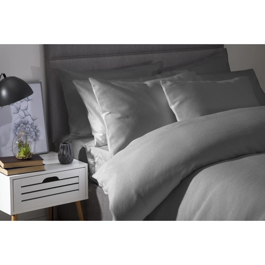 Slate Cotton Reversible Duvet Cover Set