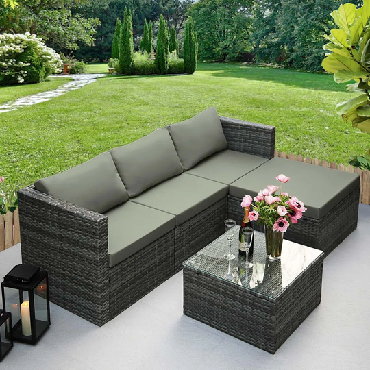 Heatherlynn Rattan 4 - Person Sofa Set with Cushions