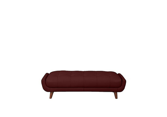 Rene Large Leather Footstool - Red